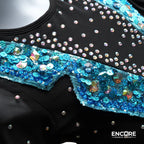 Tuxedo-Inspired Black and Turquoise Leotard  leotard