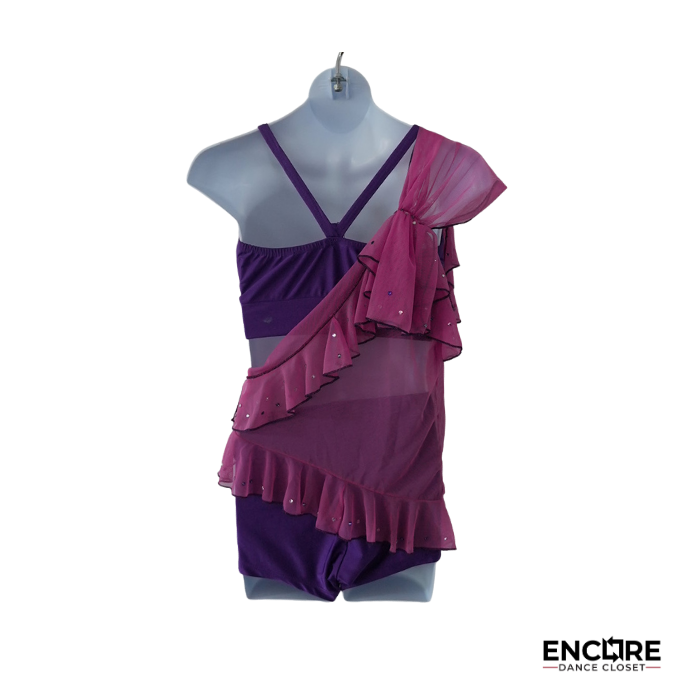 Purple & Pink Ruffle Jazz Costume  two piece