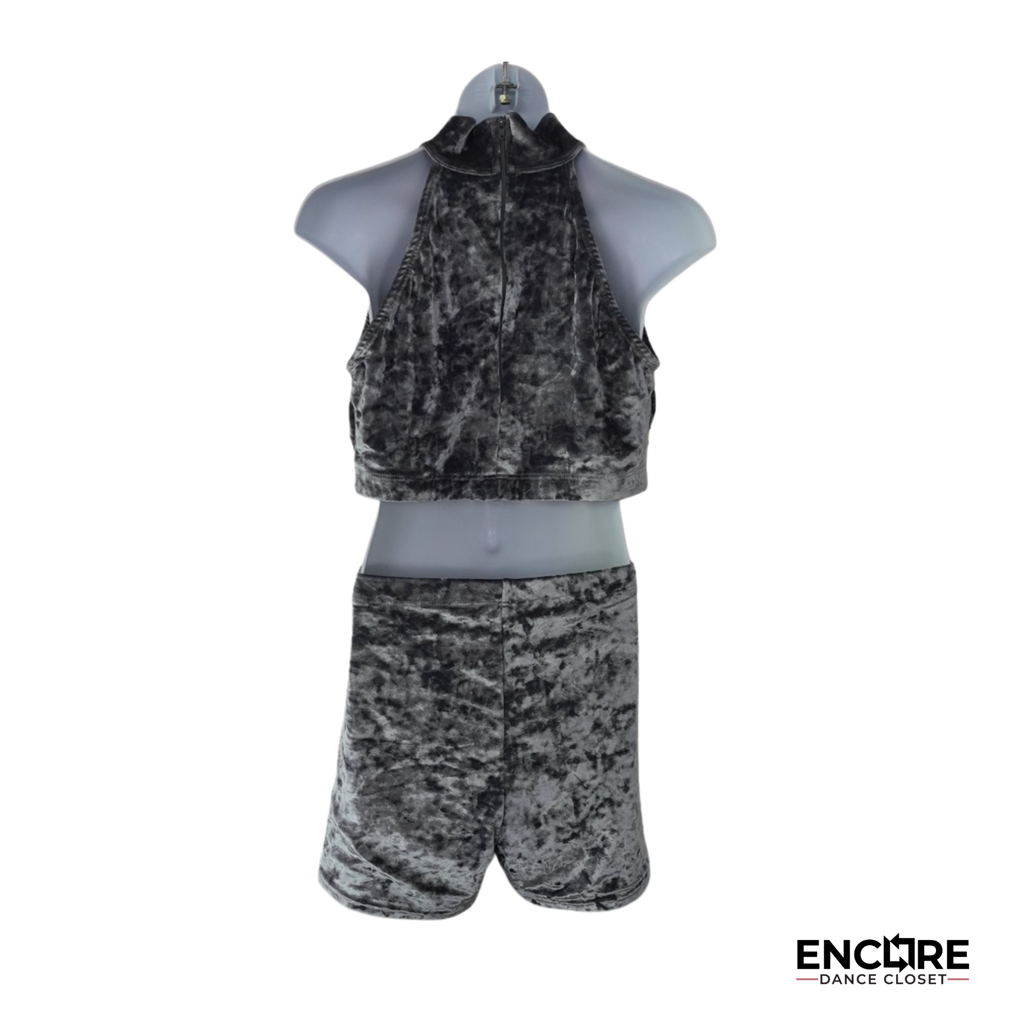 Crushed Velvet Contemporary Two-Piece Set  two piece