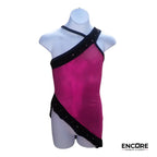 Hot Pink Foil Asymmetrical Dance Top  top