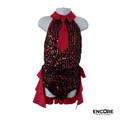 Red & Black Sequin Halter Costume with Tie Detail  leotard