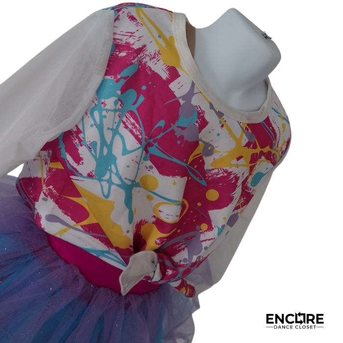 Pink Leotard with Multicolor Tutu Skirt  dress