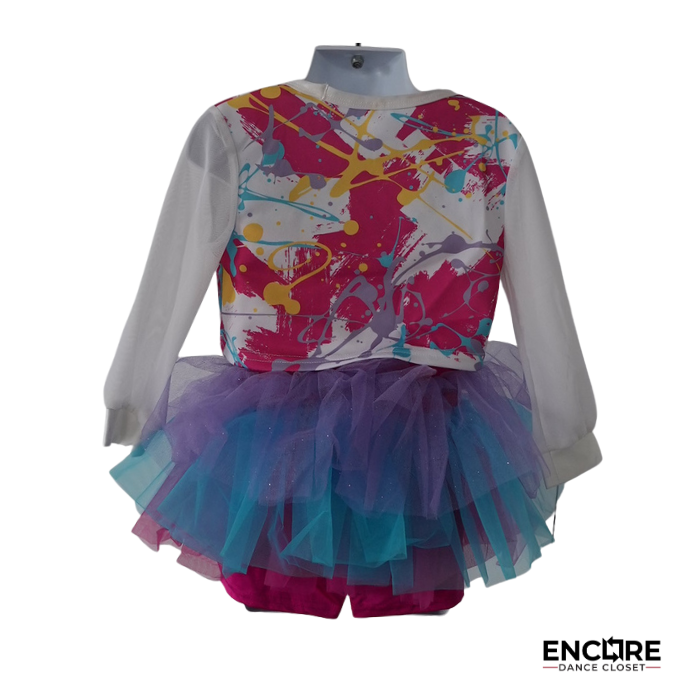 Pink Leotard with Multicolor Tutu Skirt  dress