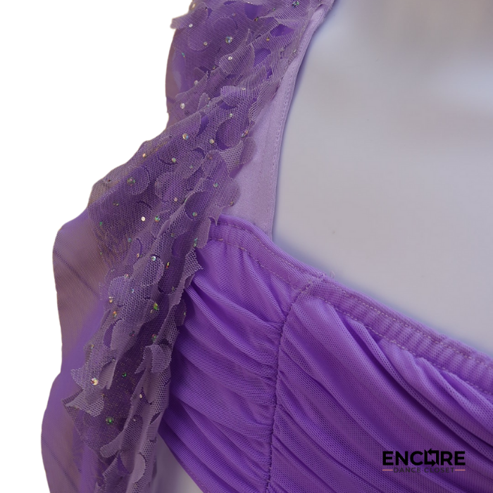 Lilac Lyrical Set with Pleated Mesh Overlay