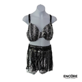 Black & Silver Fringe Sequin Costume  two piece