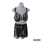Black & Silver Fringe Sequin Costume  two piece