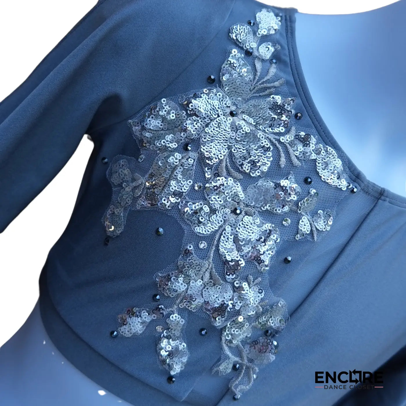 Gray Two-Piece with Silver Appliques  two piece