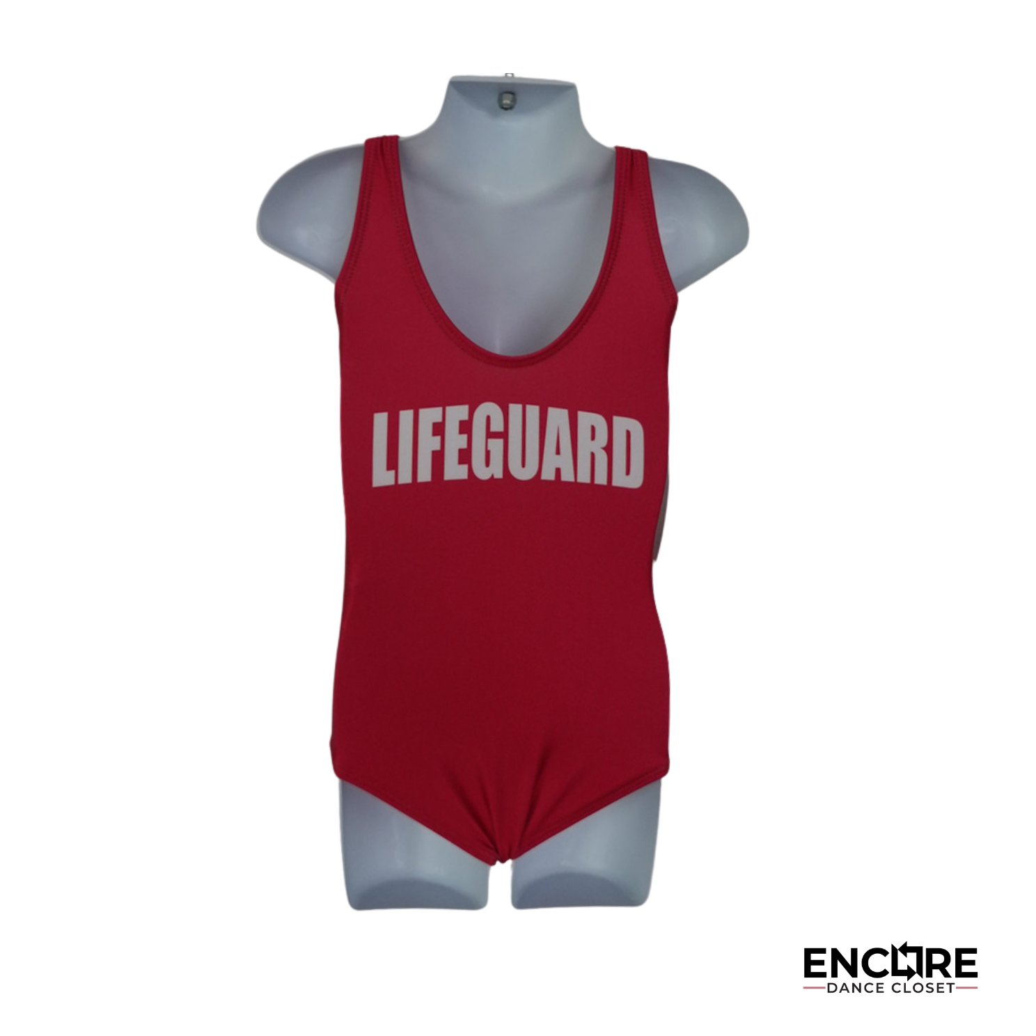 Red Lifeguard-Inspired One-Piece Costume  leotard