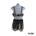 Black & Silver Fringe Sequin Costume  two piece