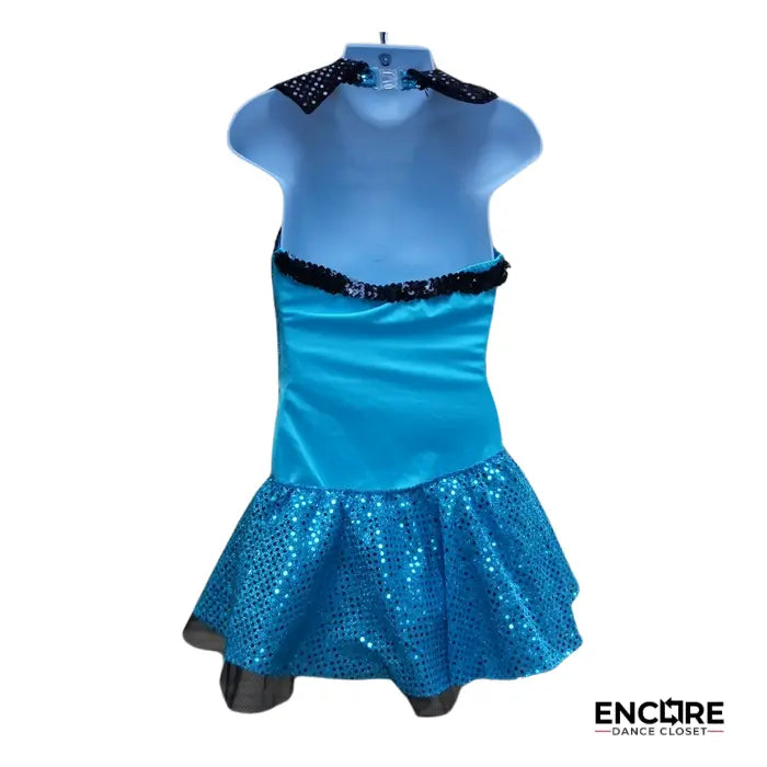 Turquoise Sparkle Halter Leo  leotard