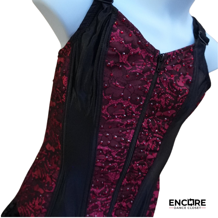 Scarlet Lace Corset Dance Dress