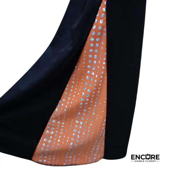 Orange Sequin Leo & Black Pants Set  unitard