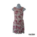 Floral Lace Dress with Soft Pink Mesh Overlay  dress