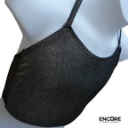Iridescent Black-Silver Crop Halter Top  top