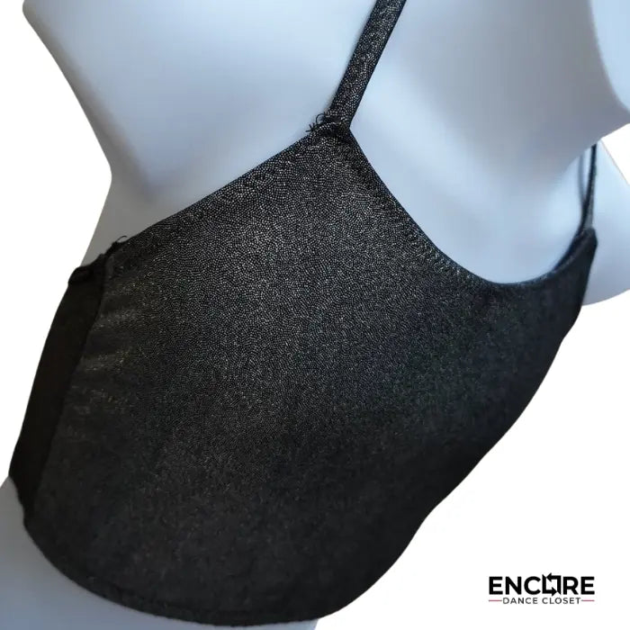 Iridescent Black-Silver Crop Halter Top  top