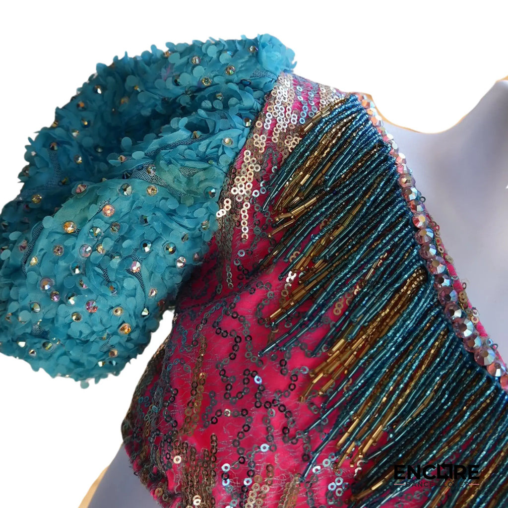 Aqua Fringe & Feather Finesse  two piece