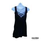 Black Velvet Dress with Rainbow Dot Accents  dress