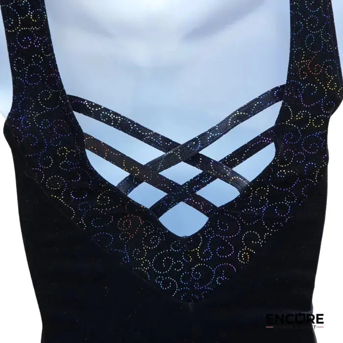 Black Velvet Dress with Rainbow Dot Accents  dress