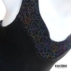 Black Velvet Dress with Rainbow Dot Accents  dress