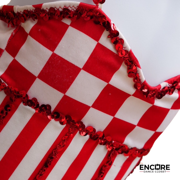 Checkered Chic Red & White Leotard