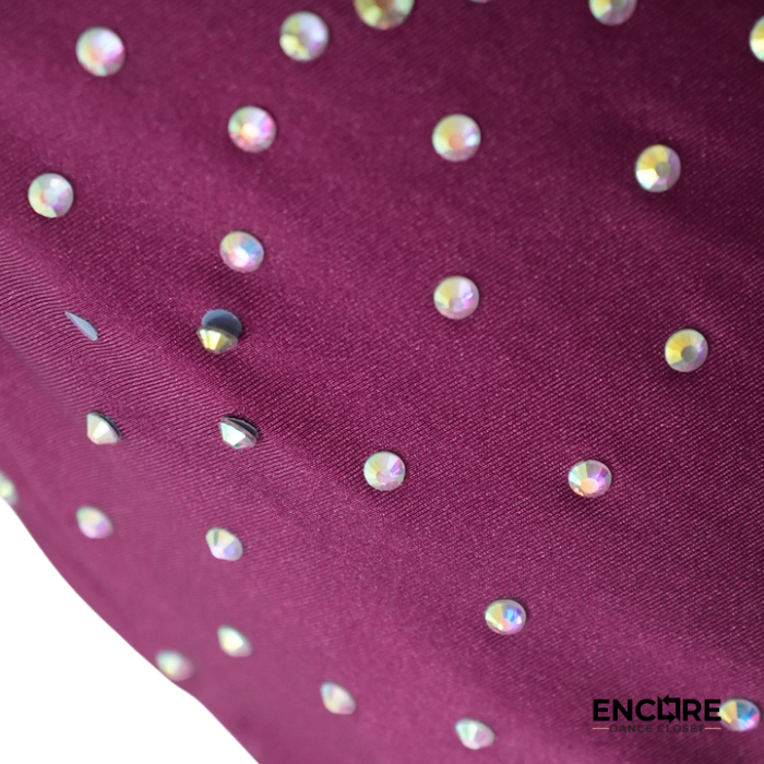 Rhinestone Two-Piece with High Neck and Draped Skirt  two piece