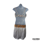 Ivory & Gold Jeweled Two-Piece Dance Costume  two piece
