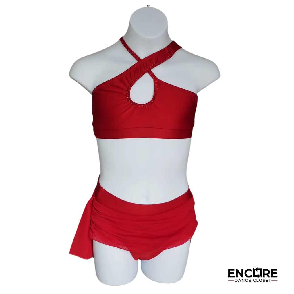 Radiant Red Keyhole Two-Piece  two piece