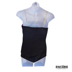 Silky Black Leotard with Polka Dots and Pink Trims  leotard
