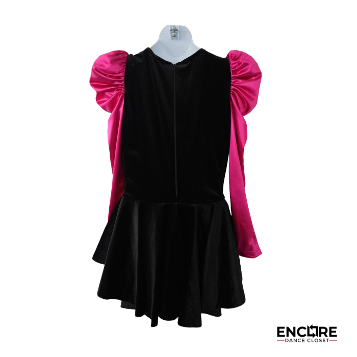 Pink and Black Character Costume with Puff Sleeves  leotard