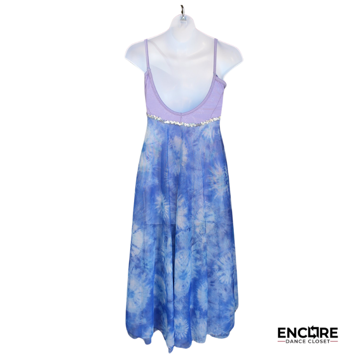 Purple Leotard with Blue Tie-Dye Mesh Skirt