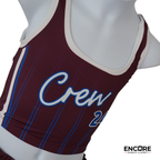 Burgundy Cheer-Style Two-Piece “Crew” Costume  two piece