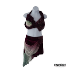 Wine Floral & Ombré Chiffon Dance Costume  two piece