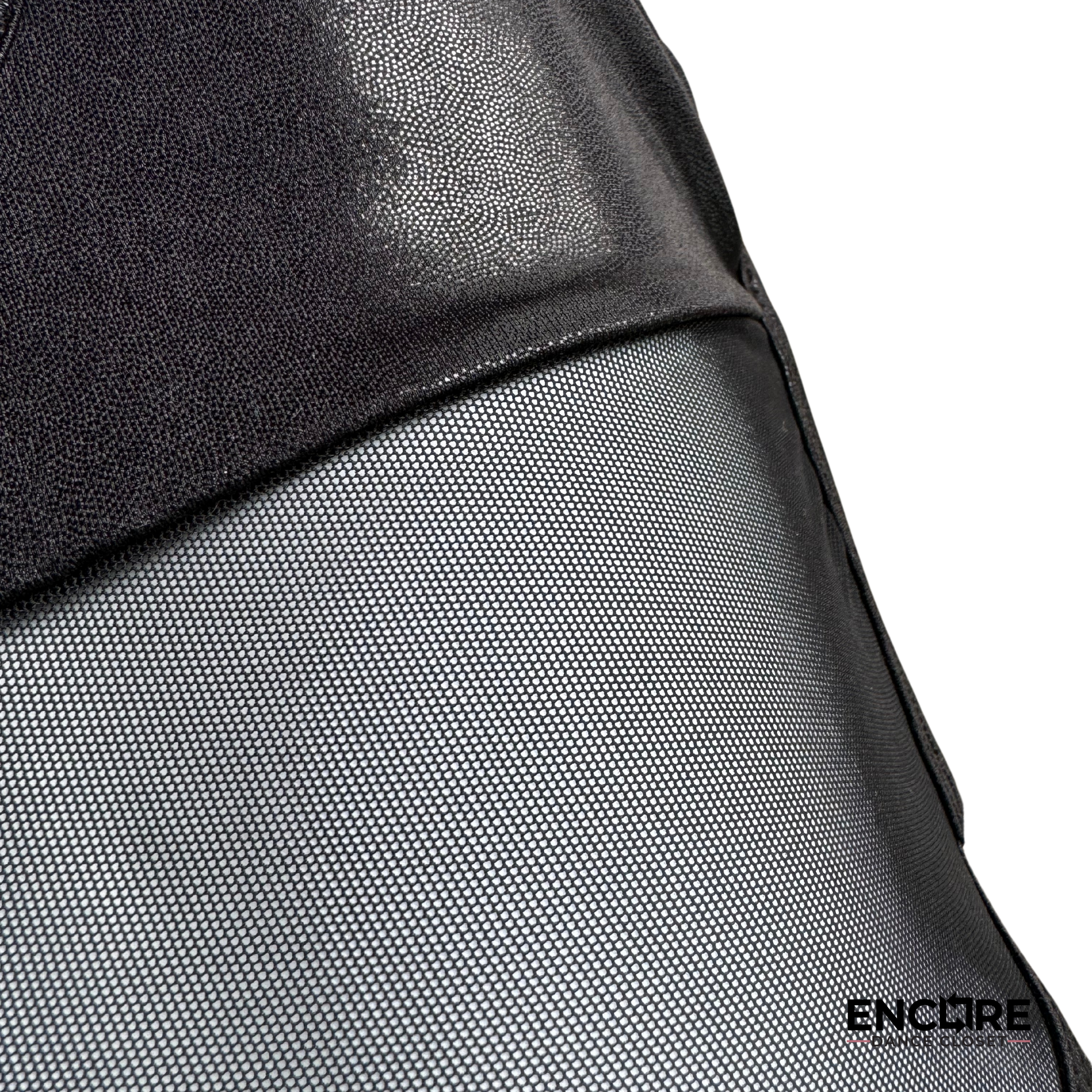 Bold and Edgy Black Mesh Unitard - Encore Dance Closet