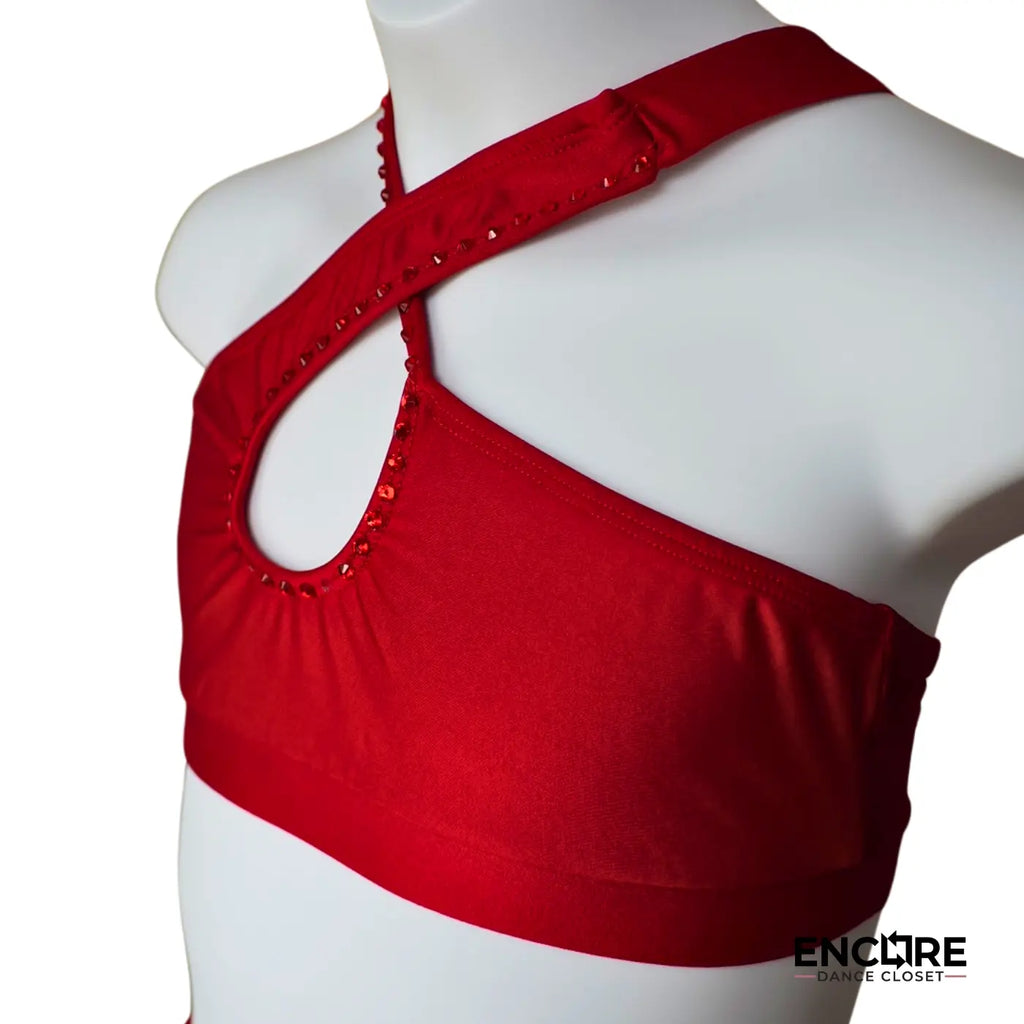 Radiant Red Keyhole Two-Piece  two piece