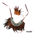 Slate Blue Lyrical Costume with Feathered Collar  leotard