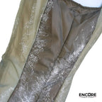 Olive Green and White Taffeta Unitard with Culottes  unitard