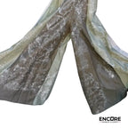 Olive Green and White Taffeta Unitard with Culottes  unitard