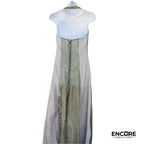 Olive Green and White Taffeta Unitard with Culottes  unitard