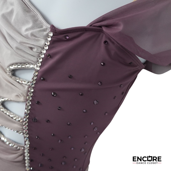 Mauve Asymmetrical Dress with Rhinestone Detail  dress