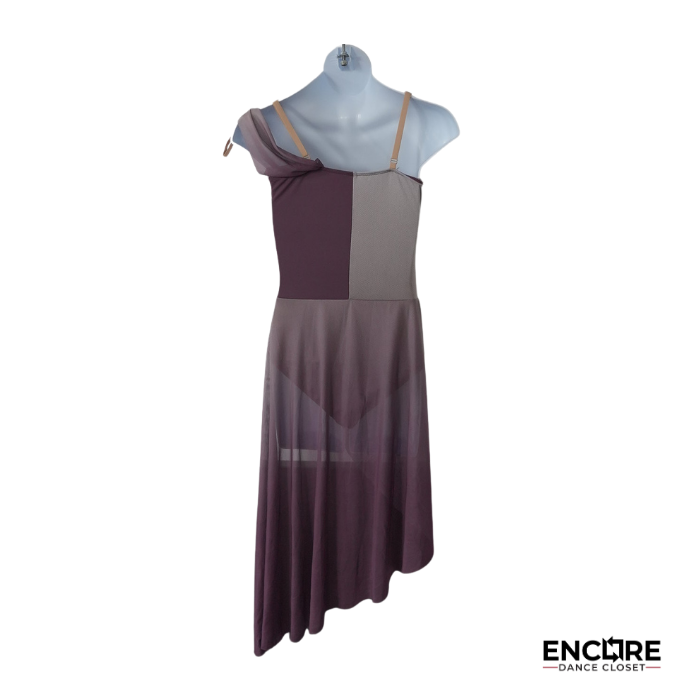 Mauve Asymmetrical Dress with Rhinestone Detail  dress
