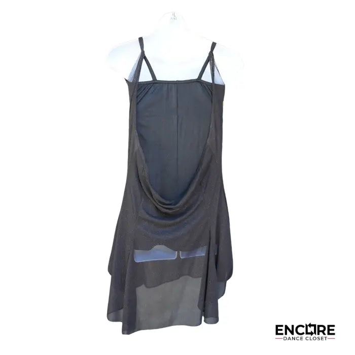 Black Leotard with Sparkling Mesh Overlay  dress