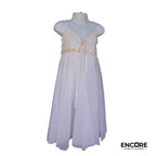 White Cotton Leotard with Flower Detail and Mesh Skirt  dress