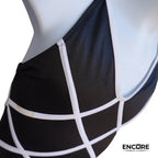 Black Leotard Dress with White Piping  dress