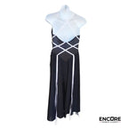 Black Leotard Dress with White Piping  dress