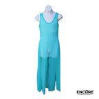 Turquoise Mesh Tunic with Rhinestones  dress