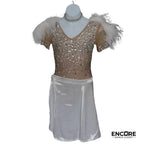 Sparkly Beige Leotard with Feathers  leotard