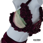 Wine Floral & Ombré Chiffon Dance Costume  two piece