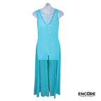 Turquoise Mesh Tunic with Rhinestones  dress