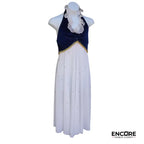 Blue Velvet Halter Dress with Rhinestone Detail  dress