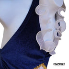 Blue Velvet Halter Dress with Rhinestone Detail  dress